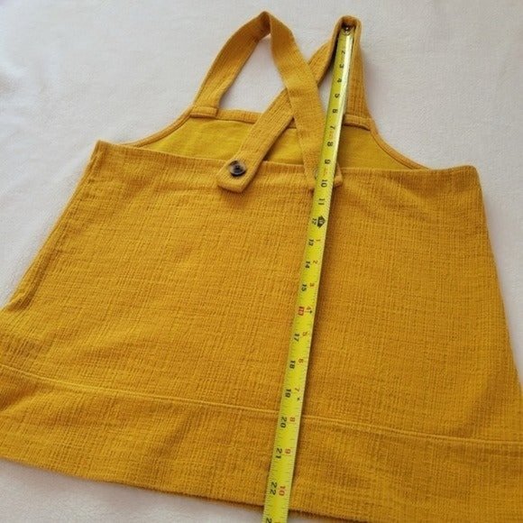Madewell Apron Cross-Back Yellow Tank Top Size Medium - Picture 6 of 11
